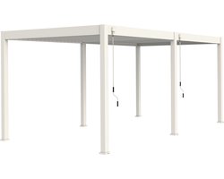 Orion terrasoverkapping - 360x530 cm - Wit - Luxe / Vrijstaande / Aluminium lamellen overkapping - Tuinprieel / Carport / Veranda / Pergola