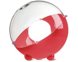 Orion vloerlamp retro – bolvorm – rood – designer woonlamp – De Woonbiotoop