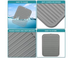 Orivio - Hittebestendige Siliconen Onderzetters voor Warme Gerechten - 4 Stuks - 30 x 23cm - Geschikt voor Pannen en Lepelsteun - Ideaal voor Tafelmatten, Aanrechten, Koken en Dineren