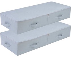 Orivio - Kledingkast Opbergdoos met Ritssluiting, Onderbed Opberger, Lichtgrijs, Set van 2