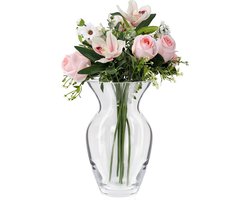 Orivio - Moderne Kristallen Glazen Vaas - 18 cm - Decoratieve Cilinder voor Huis & Kantoor - Bloemenvaas voor Tafeldecoratie