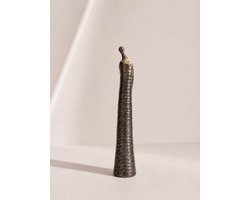 Ornament Bruin – Abstracte Sculptuur van Keramiek – Decoratief Beeld – 9,5 × 7,5 × 39 cm