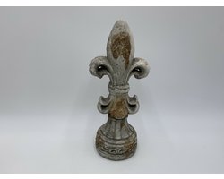 Ornament Franse lelie beton grijs 28 x 9 cm decoratie beeld | 785821 | Home Sweet Home | Stoer & Sober Woonstijl