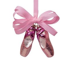 Ornament glass ballet shoe H10cm