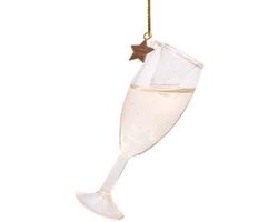 Ornament glass champagne glass H11cm
