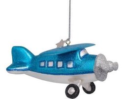 Ornament glass glider blue H5cm