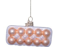 Ornament glass multi eggs H3cm