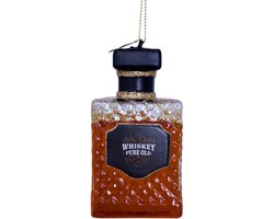 Ornament glass transparent whiskey bottle H8.5cm