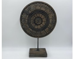 Ornament op voet groot vintage bruin / zwart hout 46 x 29,5 cm| 148109 | Home Sweet Home | Stoer & Sober Woonstijl