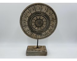 Ornament op voet middel vintage bruin / zwart hout 35 x 24,5 cm| 590502 | Home Sweet Home | Stoer & Sober Woonstijl
