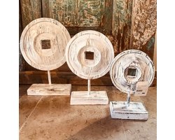 Ornament set (3) H 30, 50, 60 cm natural wash