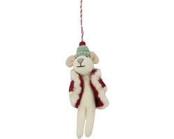 Ornament vilt kerst muis grote winterjas