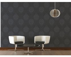 ORNAMENTEN BEHANG | Barok - grijs zwart zilver glitter - A.S. Création Metropolitan Stories