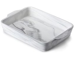 Ornate Ontbijtborden – Rechthoekige schaal – 2000ML – Marmer Look – Lasagne – Braadslede