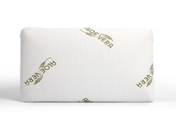 Orthopedisch Aloe Vera Viscogel Kussen - 70x42x15cm - Wit - Geschikt voor elke kussensloop