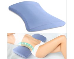 Orthopedisch Lendenkussen - Ergonomisch Memory Foam Rugondersteuning - Verlichting voor Onderrug op Bed en Bank - Voor Rugpijn Patiënten - Rugkussen - blauw-58*26*5.5cm