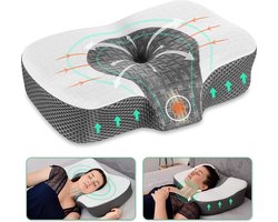 Orthopedisch Memory Foam Nekkussen - Verwijderbaar Ergonomisch Kussen voor Nek- en Schouderpijn - Voor Zijslapers - Wit - S hoofdkussen