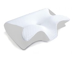 Orthopedisch Nek Massage Bed Kussen - Butterfly Sleep Memory Nekkussen - Comfortabele Traagschuim - Langzame Terugvering - Slaappillow - Cervicale Ondersteuning - Wit