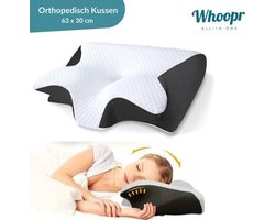 Orthopedisch Traagschuim Nekkussen - Ergonomisch Vlinder Slaapkussen - Cervicaal Hoofdkussen - Memory Foam voor Nekklachten - Comfortabel Bedkussen - Voor Hoofd, Nek en Schouders - Voor Alle Slapers - 63 x 30 cm