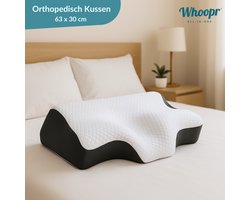 Orthopedisch Traagschuim Nekkussen - Ergonomisch Vlinder Slaapkussen - Cervicaal Hoofdkussen - Memory Foam voor Nekklachten - Comfortabel Bedkussen - Voor Hoofd, Nek en Schouders - Voor Alle Slapers - 63 x 30 cm