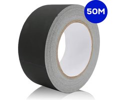 Orwe - Gaffer Tape - 50mm x Lengte 50M - Mat Zwart - Multifunctioneel - Geen Residu - Gemakkelijke Scheuren - Waterproof