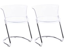 OSHKOSH - Set van 2 eetkamerstoelen - Transparant - Synthetisch