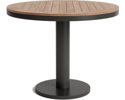 Oslo bartafel lava 120 rond Concept robuust teak blad