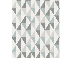 Oslo | Scandinavisch geometrisch | blauw, zwart, grijs, zand | vliesbehang 0,53x10m