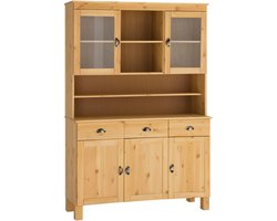 Oslo|Buffet met 2 glazen deuren, 3 deuren en 3 lades in gebeitst was