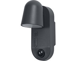 OSRAM Außenwandleuchte, Dark grey, Akku mit USB‑C, IP54, 3 W, 155 lm, 3000 K, 100° Abstrahlwinkel, PIR‑Bewegungsmelder, Tageslichtsensor, 50. 000 h Lebensdauer