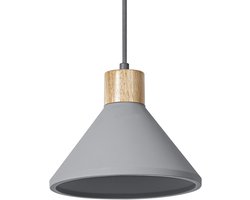 OSRAM DECOR Concrete Wood beton hanglamp, 220 mm, in donkergrijs, met metalen en betonnen behuizing, voor binnenverlichting, flexibele armatuurkeuze dankzij de E27 fitting