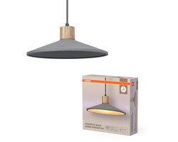 OSRAM DECOR Concrete Wood beton hanglamp, 320 mm, in donkergrijs, met metalen en betonnen behuizing, voor moderne binnenverlichting, flexibele armatuurkeuze dankzij de E27 fitting