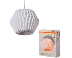OSRAM DECOR Papieren Lantaarn Edelsteen hanglamp E27 Wit 350mm, opvouwbare papieren lamp, voor moderne ruimtes