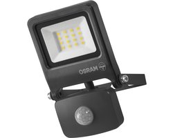 OSRAM ENDURA FLOOD PC 10W LED-schijnwerper met sensor, 3000K warm wit, 1000 lumen, IP44 schijnwerper bewegingsmelder, schemersensor 2-1000 lux