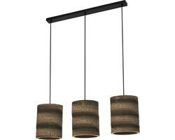 OSRAM hanglamp 3-lamps Decor Karton Cilinder bruin van golfkarton, E27, 830 mm lengte, lampenkap van gerecycled materiaal, duurzaam dankzij vervangbare lichtbron, eenvoudig te installeren