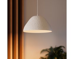 OSRAM hanglamp Decor Camel Bell wit van metaal en papier-maché, E27, 375 mm diameter, lampenkap van gerecycled materiaal, duurzaam dankzij vervangbare lichtbron, eenvoudig te installeren
