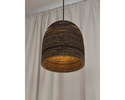 OSRAM hanglamp Decor Cardboard Ball Bell bruin van golfkarton, E27, 260 mm diameter, lampenkap van gerecycled materiaal, duurzaam dankzij vervangbare lichtbron, eenvoudig te installeren