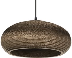 OSRAM hanglamp Decor Cardboard Drop bruin van golfkarton, lichtgewicht, E27, 400 mm diameter, lampenkap van gerecycled materiaal, duurzaam dankzij vervangbare lichtbron, eenvoudig te installeren