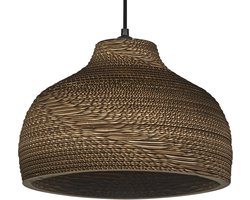 OSRAM hanglamp Decor Cardboard Hat bruin van golfkarton, lichtgewicht, E27, 360 mm diameter, lampenkap van gerecycled materiaal, duurzaam dankzij vervangbare lichtbron, eenvoudig te installeren