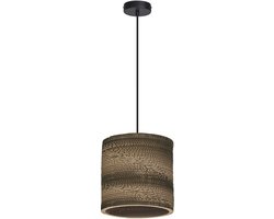 OSRAM hanglamp Decor Karton Cilinder bruin van golfkarton, E27, 250 mm diameter, lampenkap van gerecycled materiaal, duurzaam dankzij vervangbare lichtbron, eenvoudig te installeren