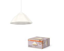 OSRAM hanglamp Decor Lotus Leaf wit van metaal en papier-maché, E27, 396 mm diameter, lampenkap van gerecycled materiaal, duurzaam dankzij vervangbare lichtbron, eenvoudig te installeren