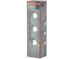 OSRAM LED spot G9 3-lamps, warm wit licht (2700 K), LED's, 5,7 W, draaibaar, glazen diffusers, nikkel design, 600 lm