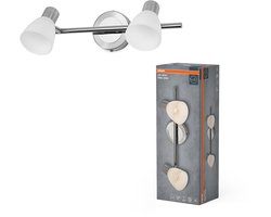 OSRAM LED Spot Vase Plafondspot 2x G9, Geborsteld Nikkel, Chroom, Staal, verstelbaar, Glazen Diffuser