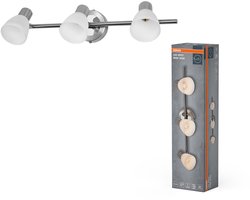 OSRAM LED Spot Vase Plafondspot 3x G9, Geborsteld Nikkel, Chroom, Staal, verstelbaar, Glazen Diffuser