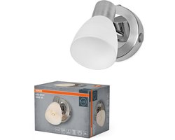 OSRAM LED Spot Vase Wand- en Plafondspot G9, Geborsteld Nikkel, Chroom, Staal, verstelbaar, Glazen Diffuser
