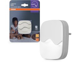 OSRAM LUNETTA Wave Nachtlicht in Weiß aus Kunststoff, warmweißes Licht, IP20-Schutz, für Kinderzimmer und Innenbereiche