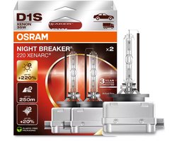 Osram Night Breaker Xenarc Serie - Voertuigverlichting - 220% Heldere Xenonlampen - 250m Bereik - 20% Witter Licht
