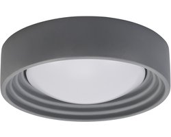 OSRAM ORBIS Concrete, graue Beton-Deckenleuchte mit LED, 13W, 800lm, 3000K freundliches Warmweiß, durch Klicken in 3-Stufen dimmbar, 300mm Durchmesser, IP20 Schutz, für Badezimmer geeignet