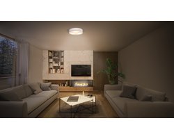 OSRAM ORBIS PARIS plafondlamp 300mm, wit, E27 fitting, kan worden uitgerust met slimme lamp, hoge kwaliteit, modern design, met stoffen kap, geschikt voor binnengebruik, rond, IP20