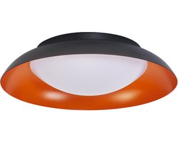 OSRAM Orbis Plate LED plafondlamp, zwart-oranje, 19W, 1000lm, 3000K, 310mm, 830 vriendelijk warm wit, dimbaar in 3 niveaus door te trappen, IP20 bescherming, inclusief montageschroeven en pluggen